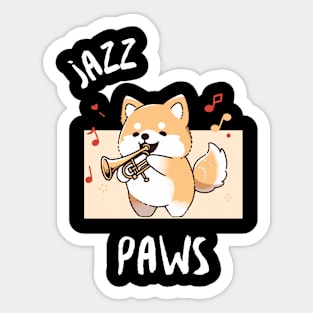 Jazz Paws Shiba Inu Trumpet Sticker